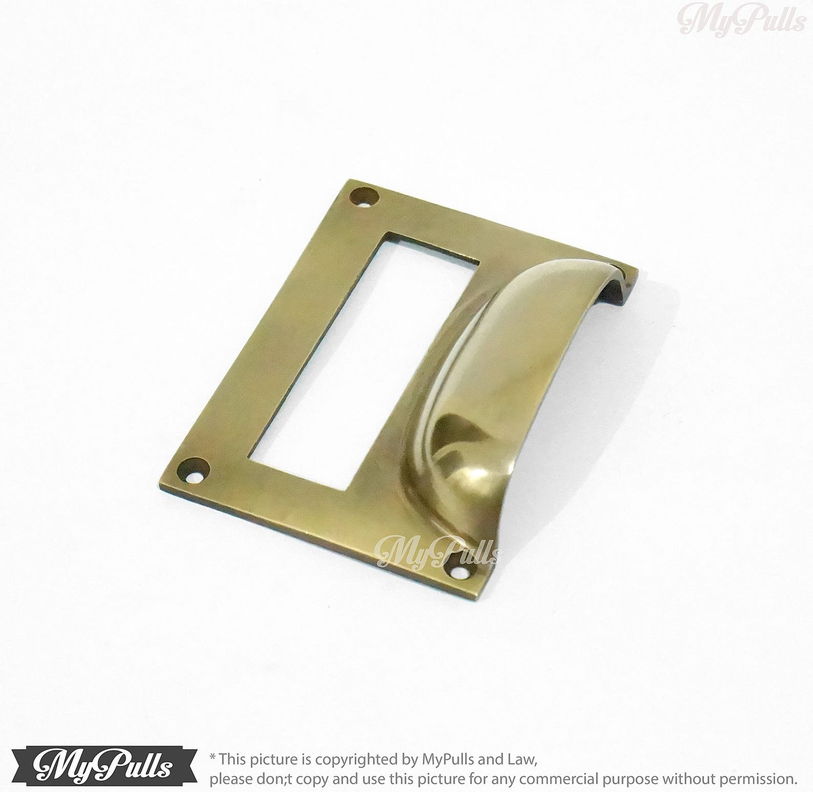 Solid Brass Retro Filing Card Holder Drawer Pull Label Etsy