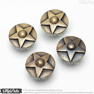 Set of 4 Texas Star Pulls for Cabinet or Dresser