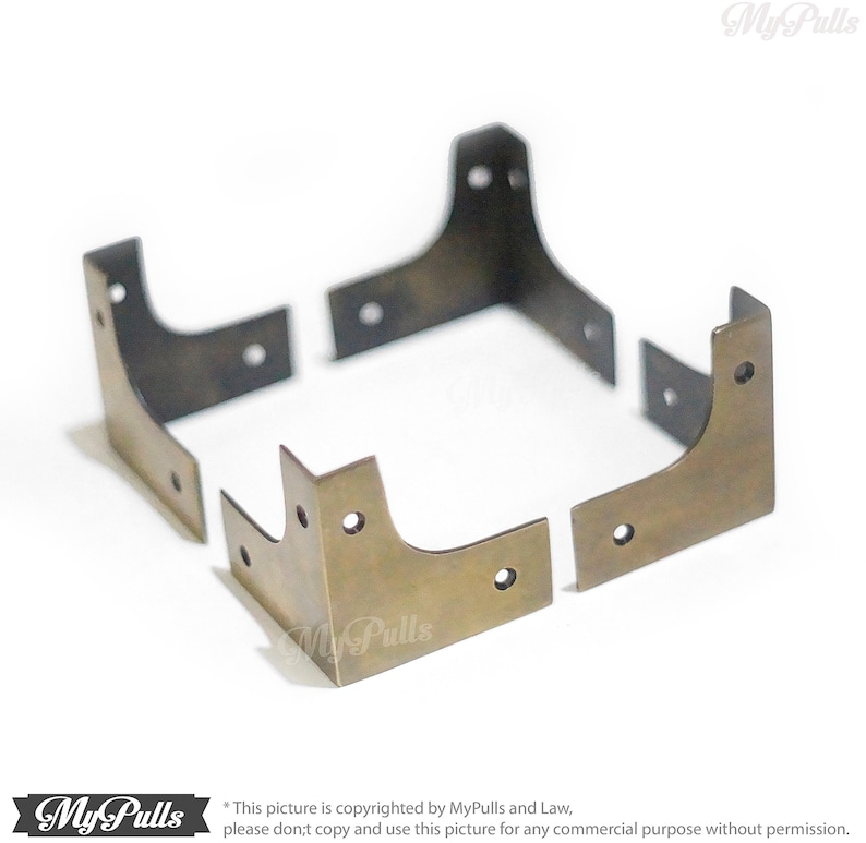 Solid brass corner protectors 2.5 x 2.5 inch gold finish