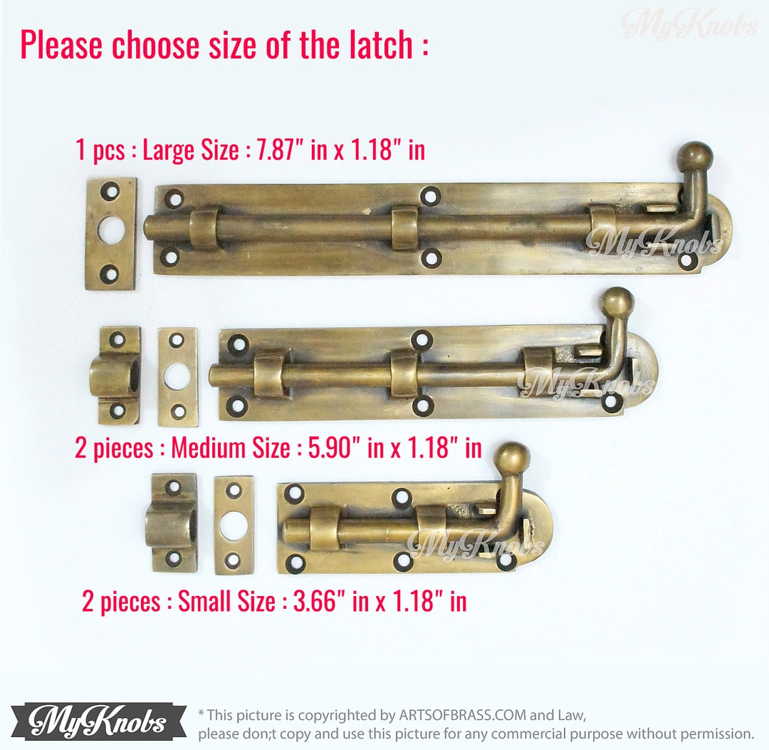 Solid Brass Gate Door Latch Slot Vintage Western Door Safe Latch Lock