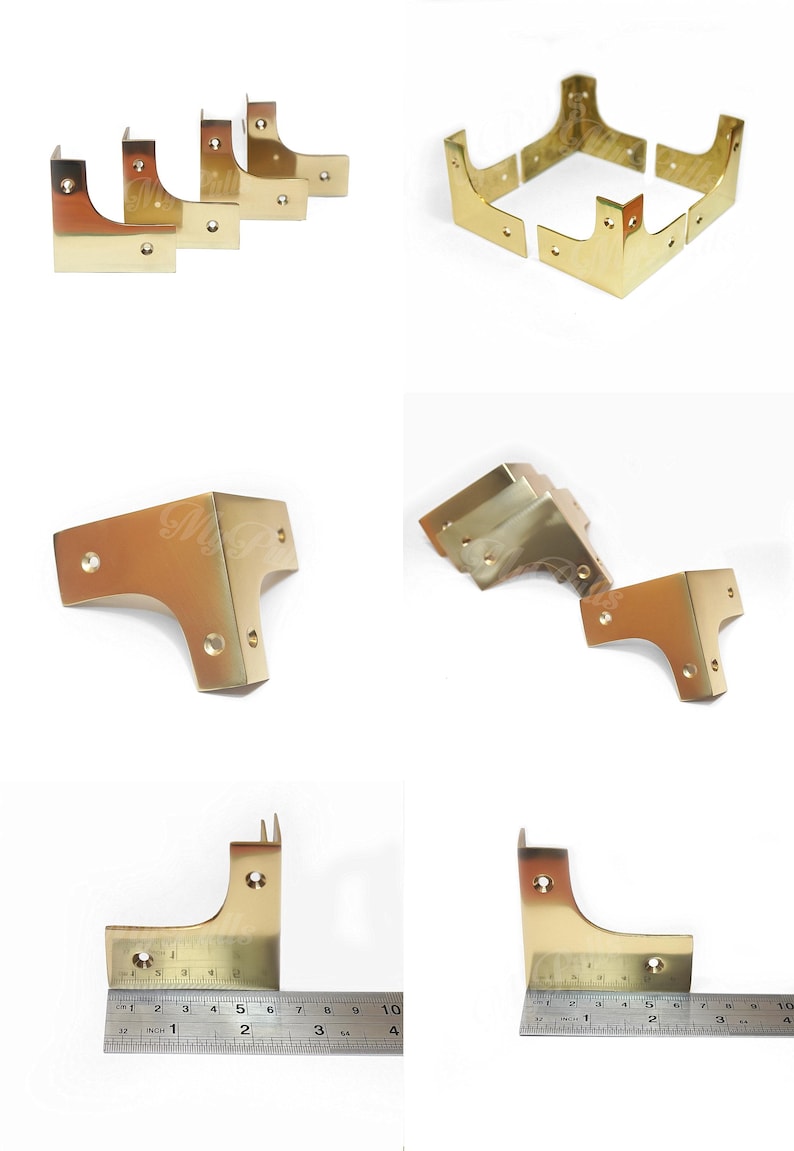 Retro cabinet brass corner protectors gold finish