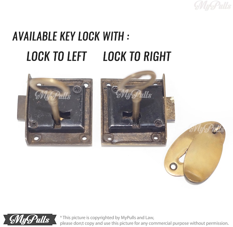 Solid Brass Key Lock Set With Brass Retro Oval With Cap Key Etsy