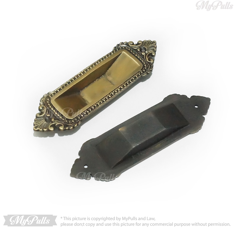 Solid Brass Sliding Pocket Door Handle Elegant Victorian Etsy