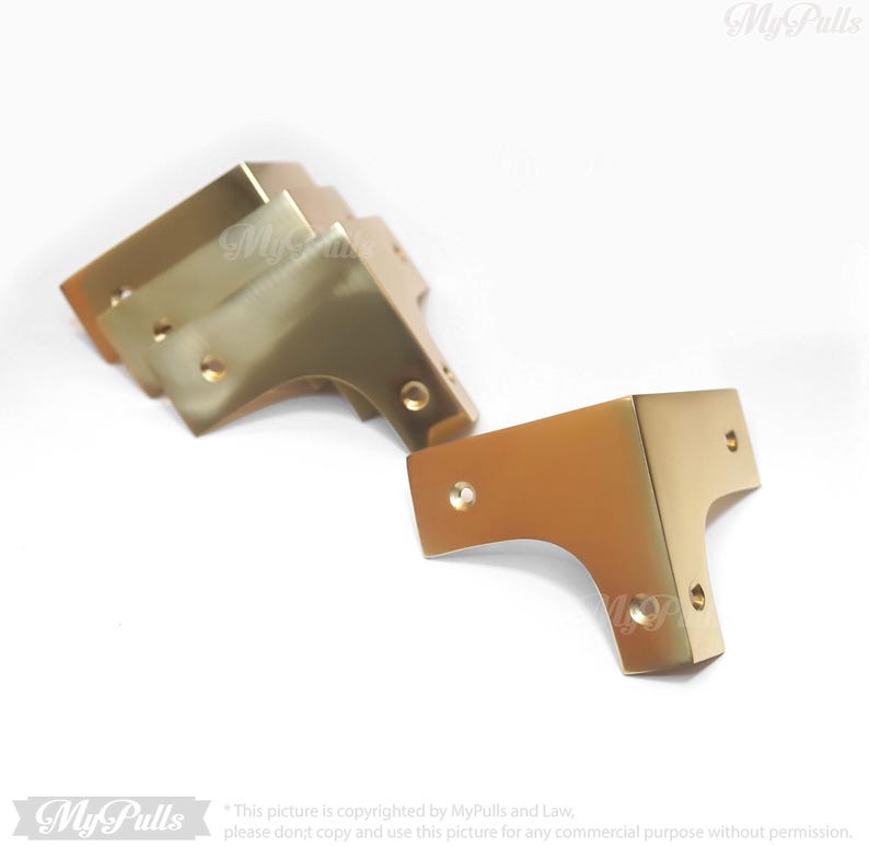 Solid brass trunk corner protectors vintage style