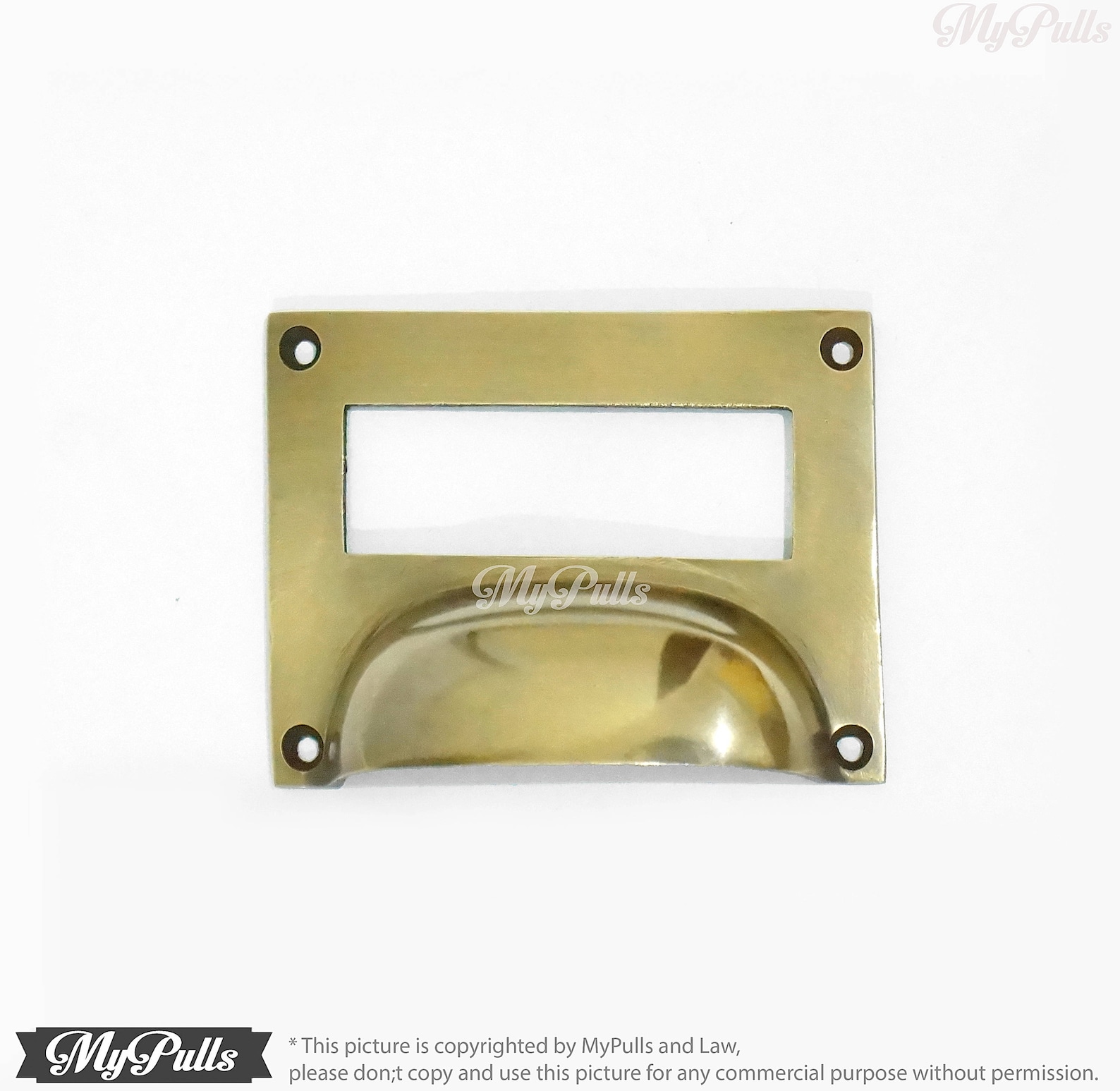 Solid Brass Retro Filing Card Holder Drawer Pull Label Etsy