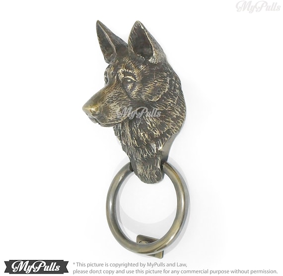 Tack Room Studio German Shepherd Solid Brass Door Knocker