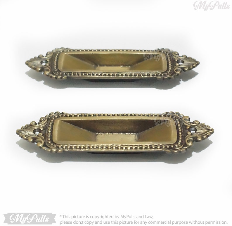 Solid Brass Sliding Pocket Door Handle Elegant Victorian Etsy