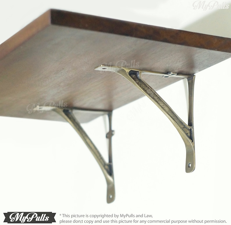 Set of 3 SOLID BRASS Western Arc Beam Wall Shelf Bracket Etsy