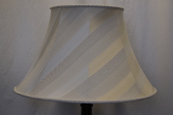 Round Empire Lamp Shade Striped Large, Extra Large Beige Lamp Shade