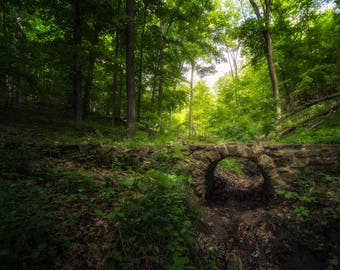 Forest Stone Bridge Photo - Enchanted Forest - Fairy Forest - Fine Art Photo Prints