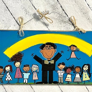 Kids Are My Business Sign, Words Painted Onto The Sign, Male Teacher, Gift For School Superintendent, Black Teacher, School Principal, Sign