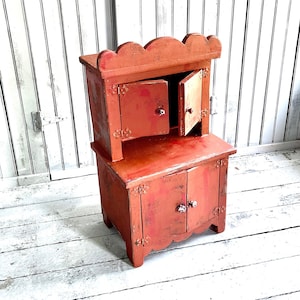 Country Cupboard, Hoosiers Cabinet, Terra Cotta, Toy Hutch, Sculptured Wooden Hutch, Furniture For Kids, Farmhouse, Primitive