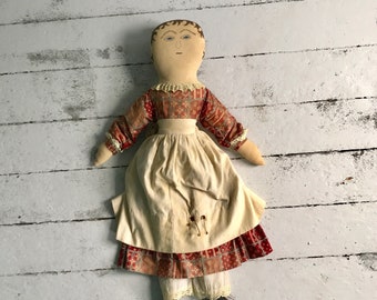 ヴィンテージ ドール フォークアート ハンドメイド クロス アンナ