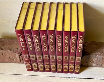 1989 - 1997 YEAR BOOKS, 9 Books in All, Red Year Books