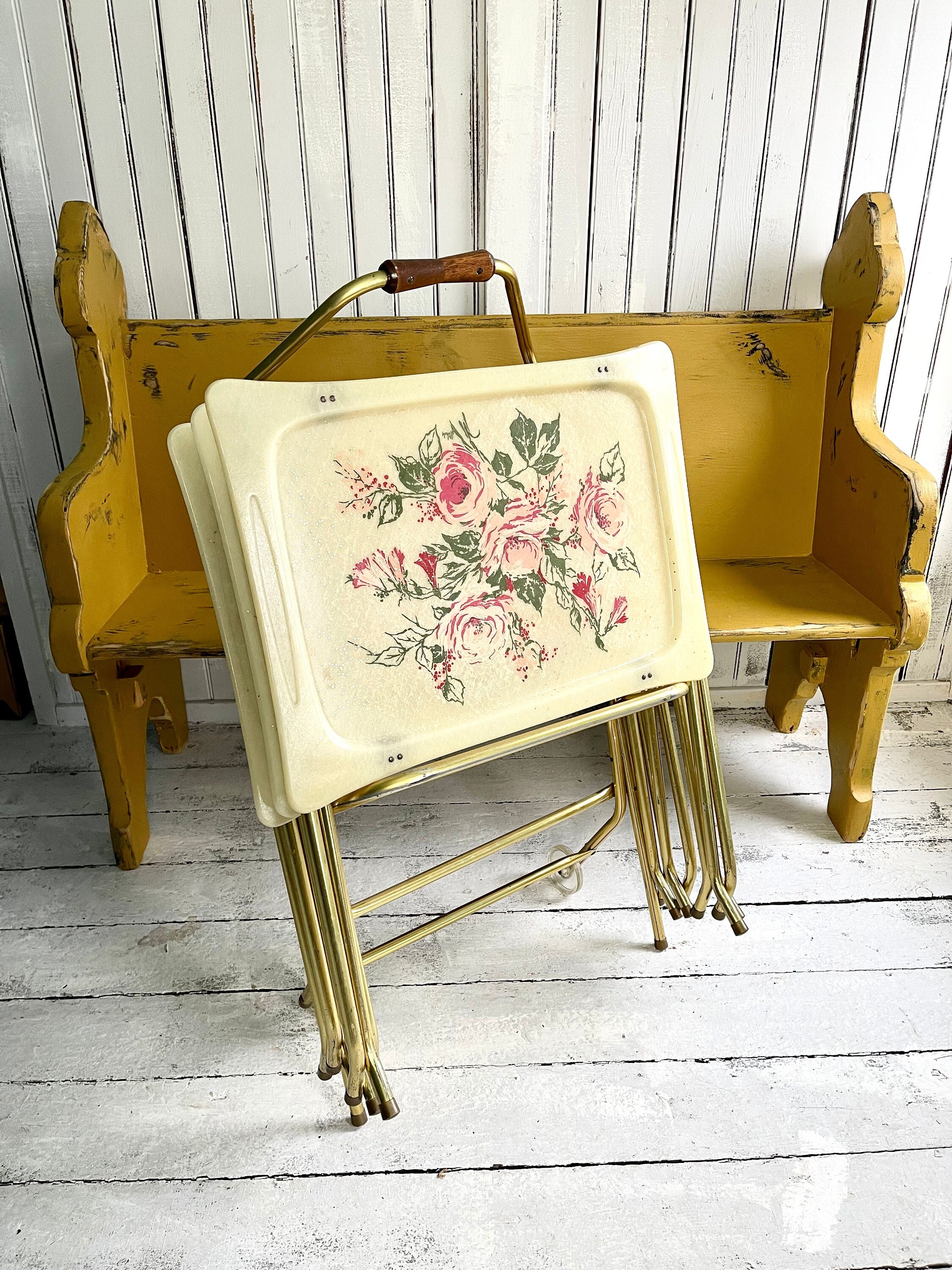 Tv Tray Set With Stand Etsy UK