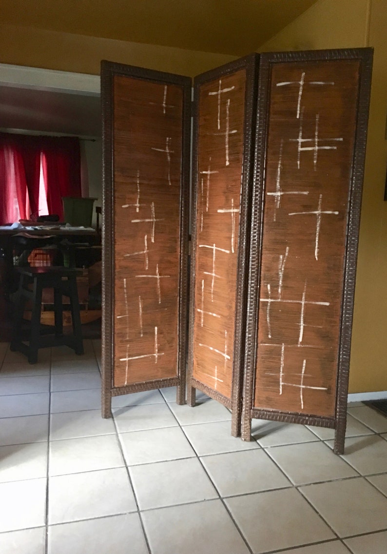 Wicker Divider Dressing Screen Room Divider Headboard 3 Etsy