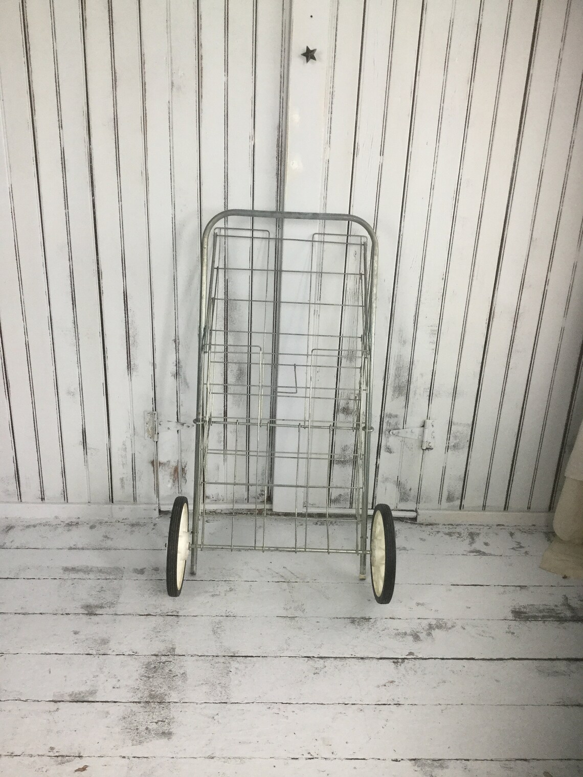 Vintage Metal Laundry Cart Rolling Cart Fresh Market Etsy Australia