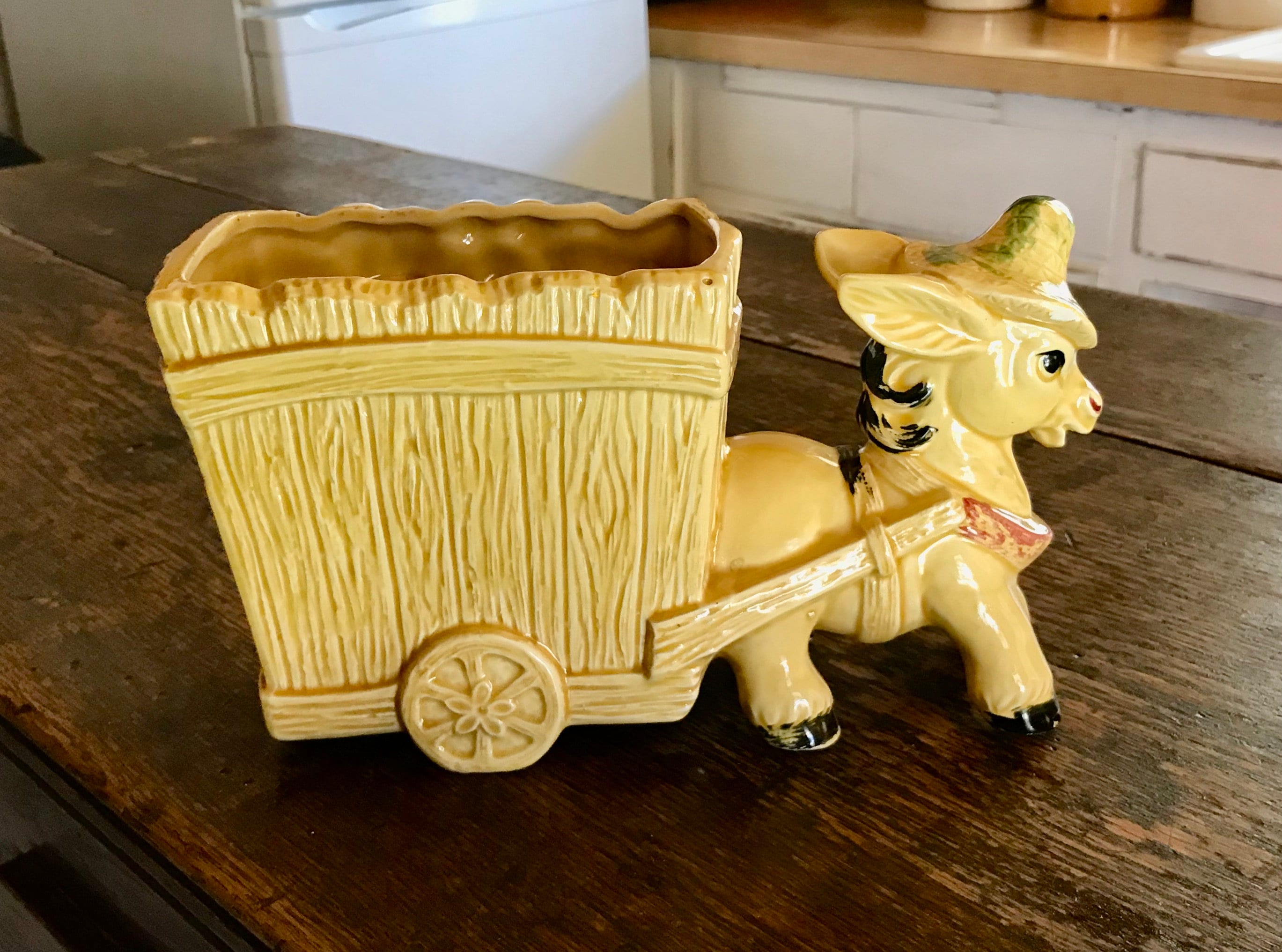 Vintage Donkey Ceramic Planter Lofton Figurine Candy Etsy