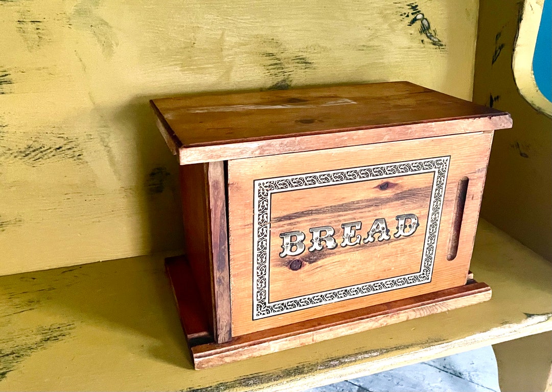 Wooden Bread Box, Sliding Front Door, Knock on Wood Corp, Hand Made