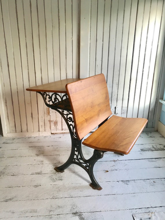 Antique School Desk Free Shipping Primitive Restored Etsy