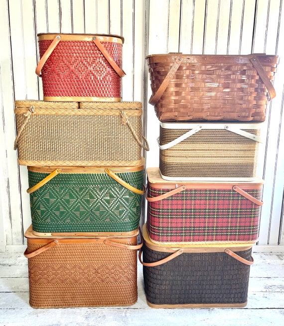 Vintage Redman Picnic Basket, Woven Basket, Collectible Redman
