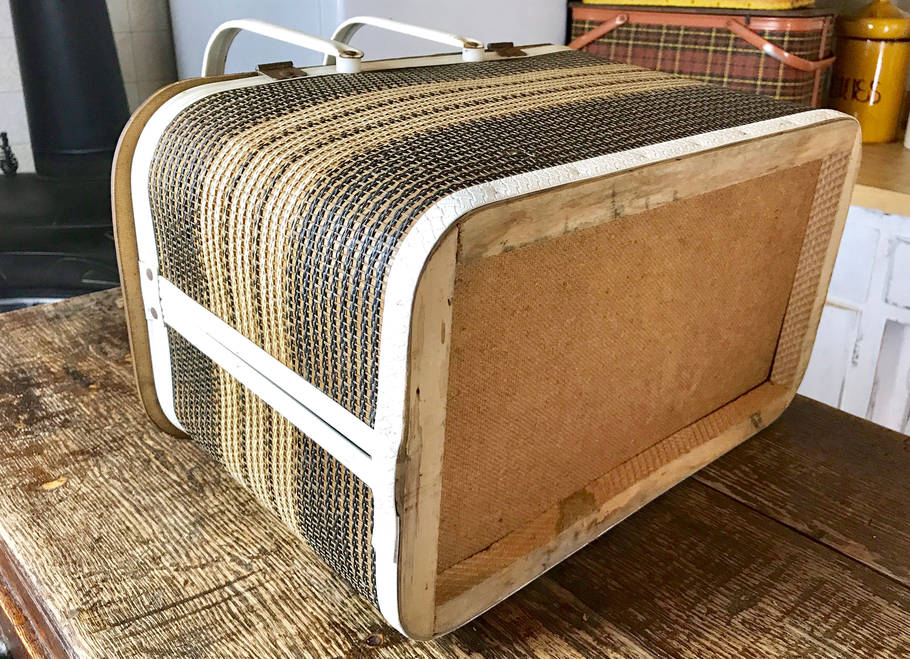 Vintage Redman Picnic Basket, Woven Basket, Collectible Redman