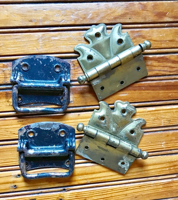 Vintage Hinges Metal Door Hinges Bedroom Hardware Inside Etsy