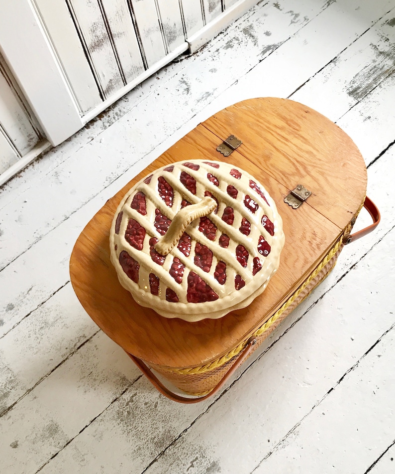 Ceramic Cherry Pie Lattice Top Pie Dessert Plate Decorative Etsy