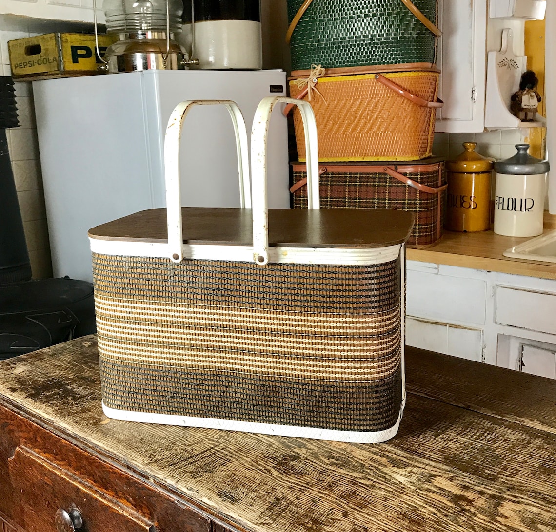 Vintage Redman Picnic Basket, Woven Basket, Collectible Redman Basket ...