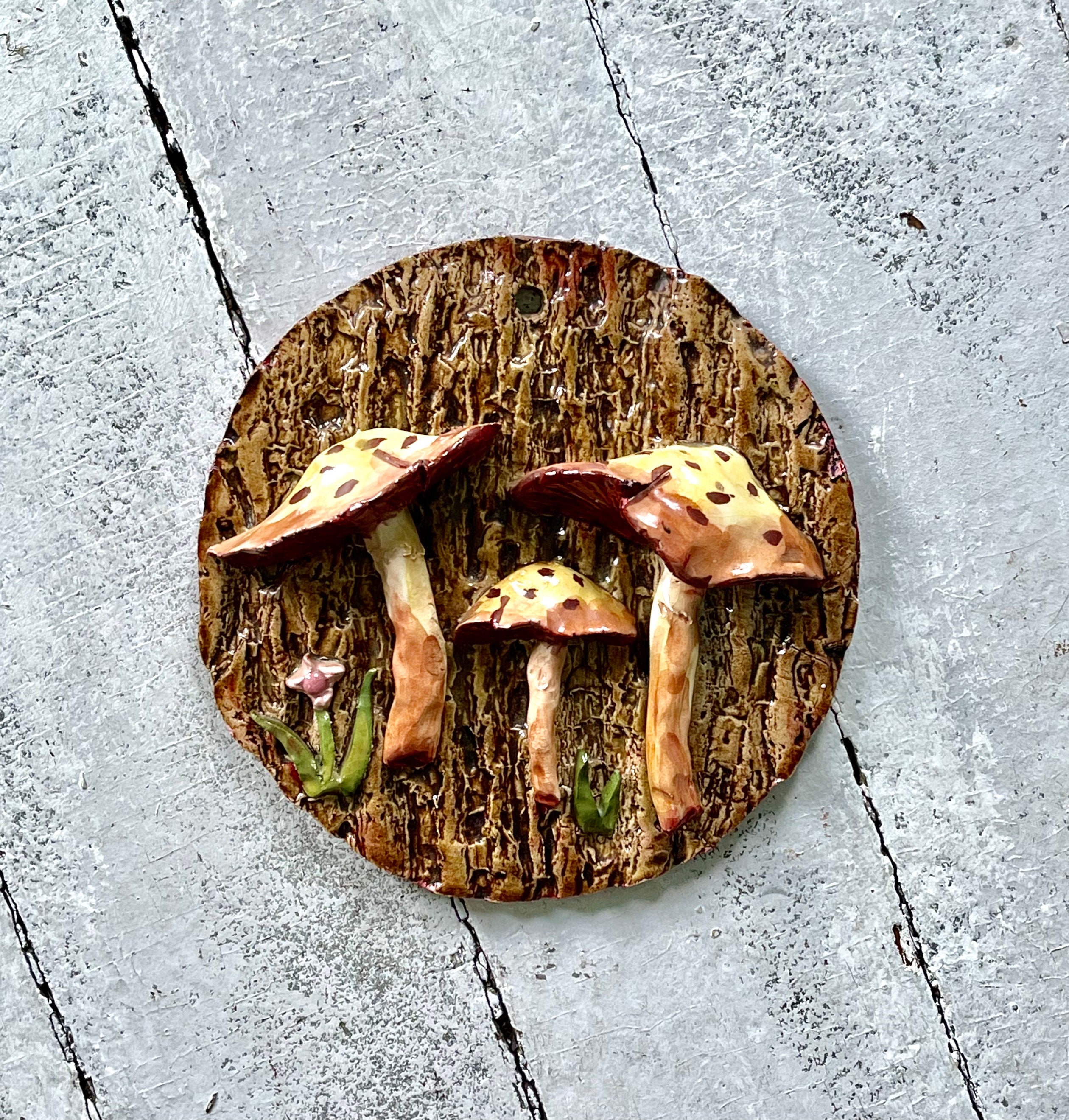 1970s Pair of Wooden Mushrooms
