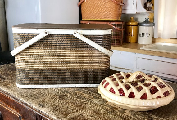 Vintage Redman Picnic Basket, Woven Basket, Collectible Redman