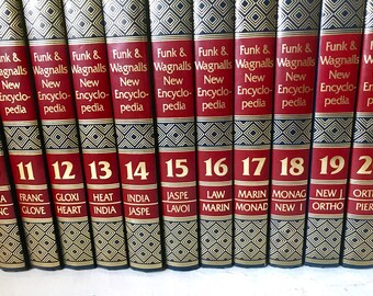 1973 Funk & Wagnalls New Encyclopedia, A - Z , 29 Books In All, Complete Set, Red and Blue Books, Mid Century, Research Books