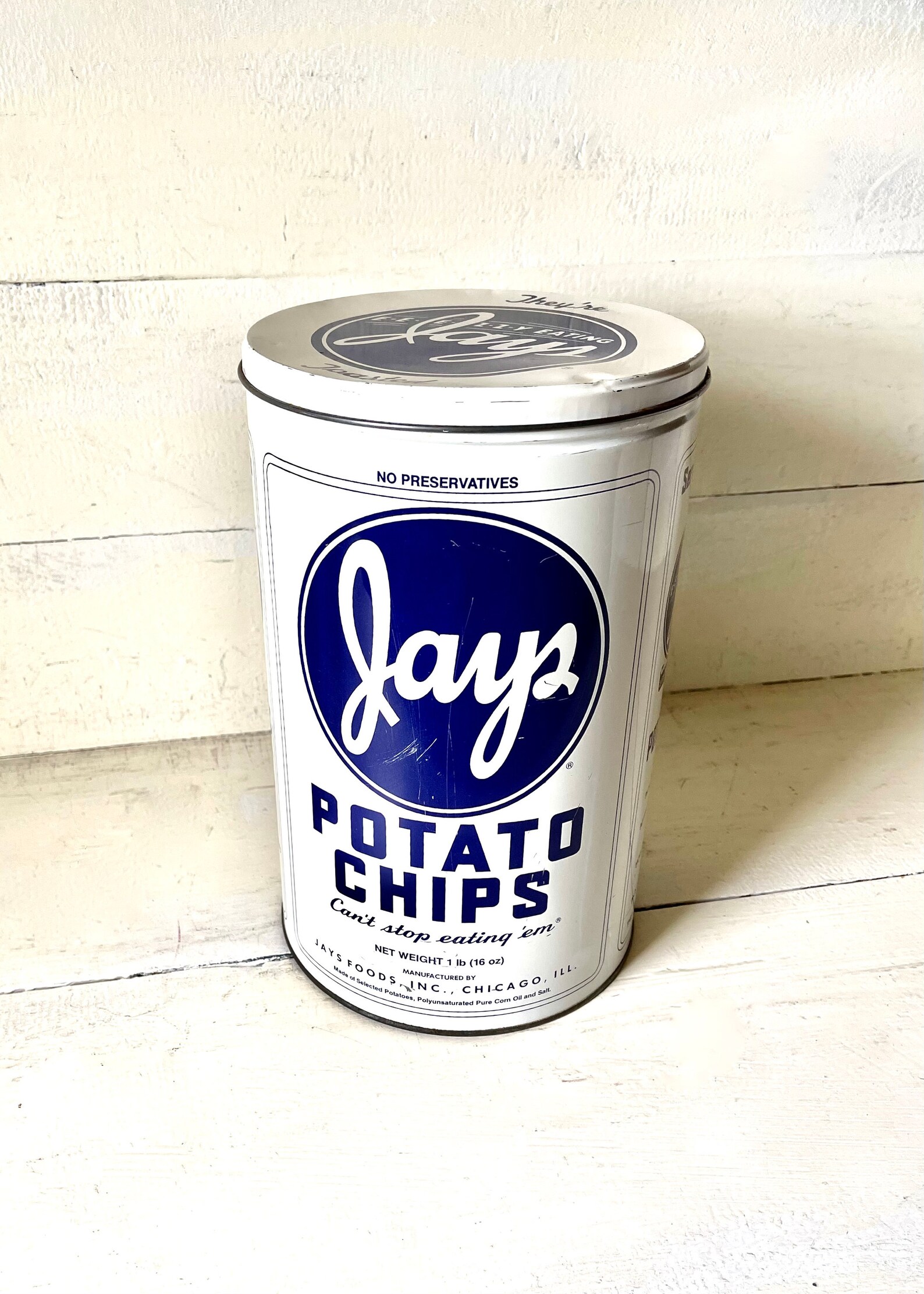 1986 Limited Edition Jays Potato Chips Tin 16 Oz Container Etsy