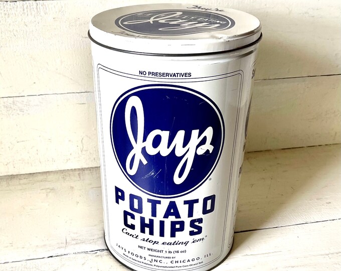 1986 Limited Edition Jays Potato Chips Tin 16 Oz Container Etsy