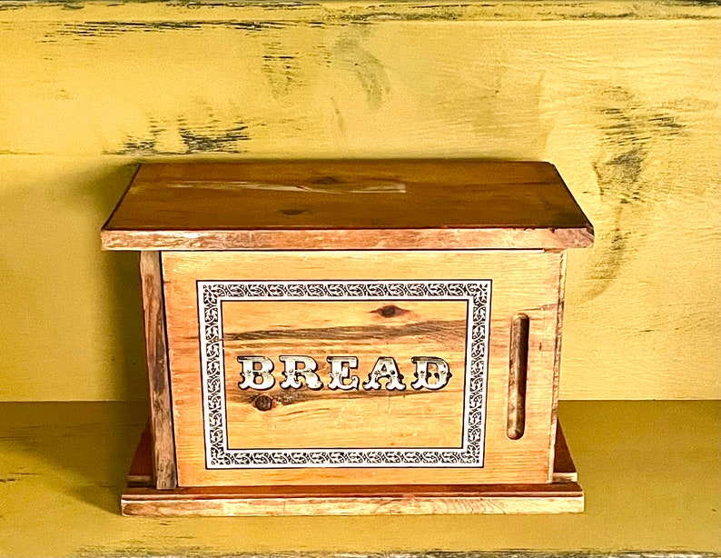 Wooden Bread Box Sliding Front Door Knock on Wood Corp Hand Etsy