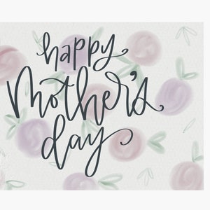 Printable Mother's Day Card, Watercolor Floral Mother's Day Digital Download image 2
