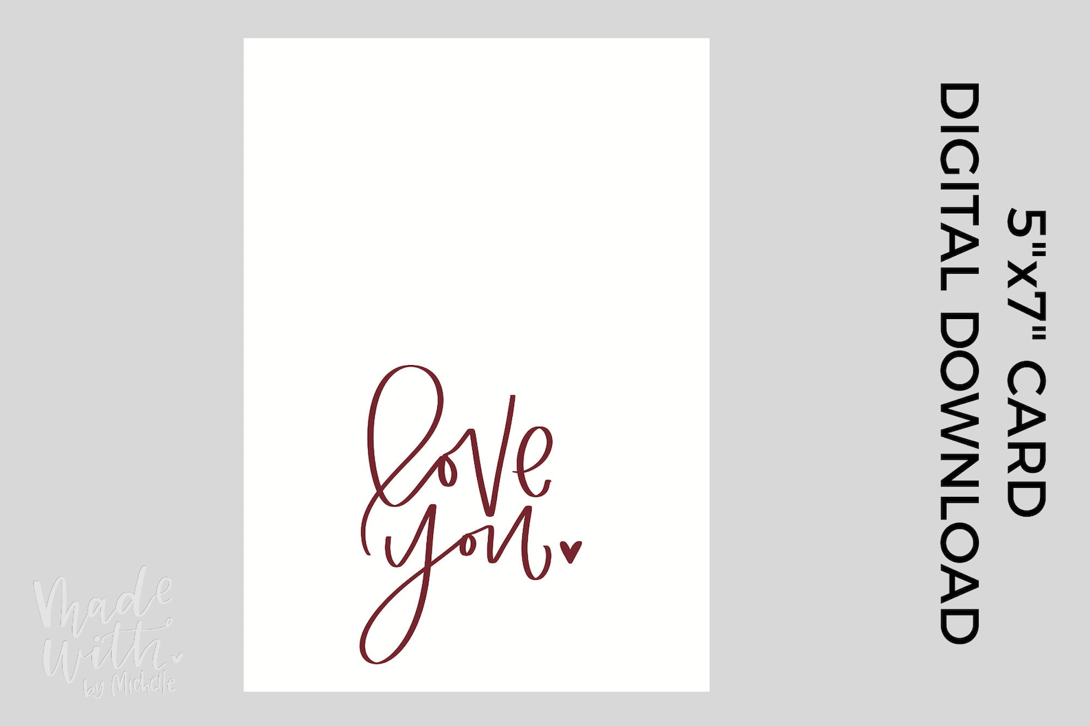 Printable Valentine's Card, Anniversary Card, Simple Hand-lettered Love ...
