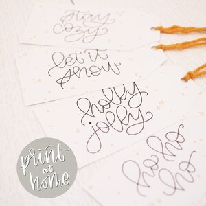 Étiquettes imprimables pour cadeaux de Noël, étoiles Doodle avec inscription en téléchargement numérique, étiquettes pour cadeaux de vacances amusantes