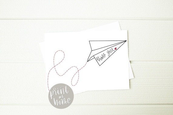 Paper Planes Missing You Card