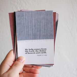 Printable Bible Verse Cards, Encouraging Scripture Memorization Cards, Set of 18