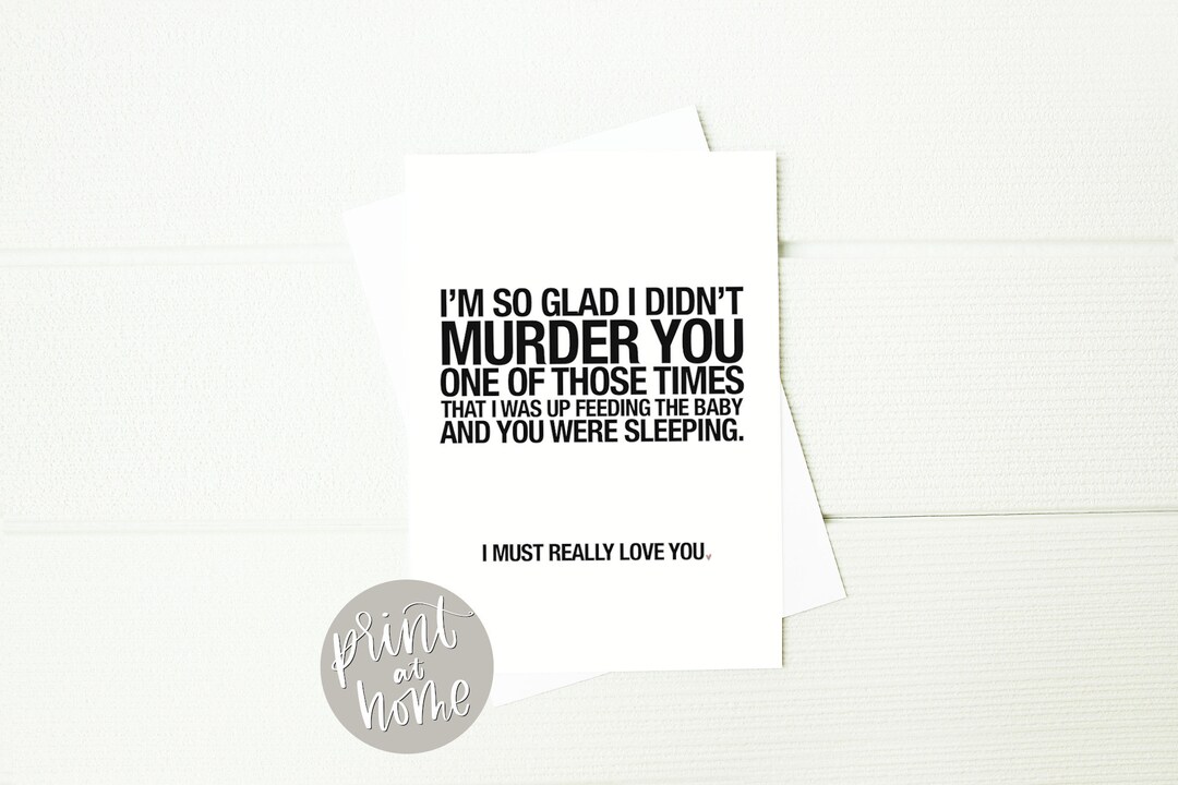 Printable Funny Card for Husband, Humor Father's Day Anniversary Love ...