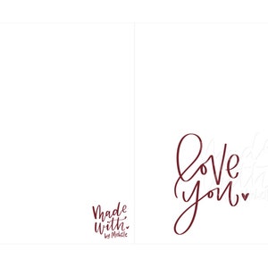 Printable Valentine's Card, Anniversary Card, Simple Hand-lettered Love ...