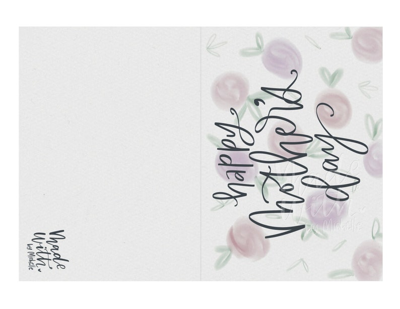 Printable Mother's Day Card, Watercolor Floral Mother's Day Digital Download image 3