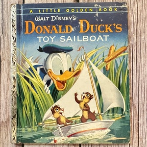 Walt Disney&#39;s Donald Duck&#39;s Toy Sailboat, A Little Golden Book. First Edition. Vintage Children&#39;s Book.