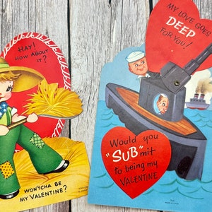 Vintage Mechanical Valentine Greeting Cards. Valentine’s Day Card.