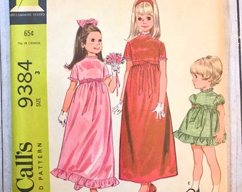 Vintage McCall's Sewing Pattern. Child’s Dress. Vintage Dress Pattern.