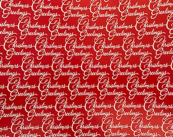 Vintage Christmas Wrapping Paper. Gift Wrap. Christmas Greetings.