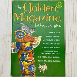 The Golden Magazine For Boys And Girls - April 1965 - Vintage Children&#39;s Activity Book - NOS