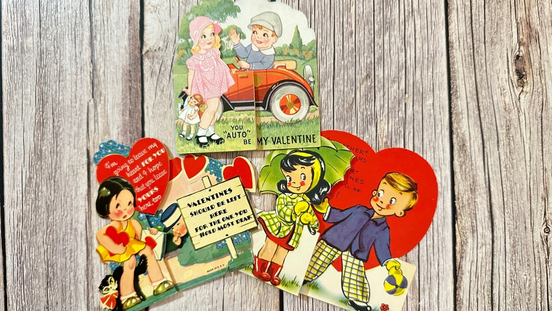 Vintage Valentine Greeting Cards. Valentine’s Day Cards. - Etsy