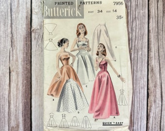 Butterick Sewing Pattern 7956. Vintage Slip Or Petticoat Pattern.